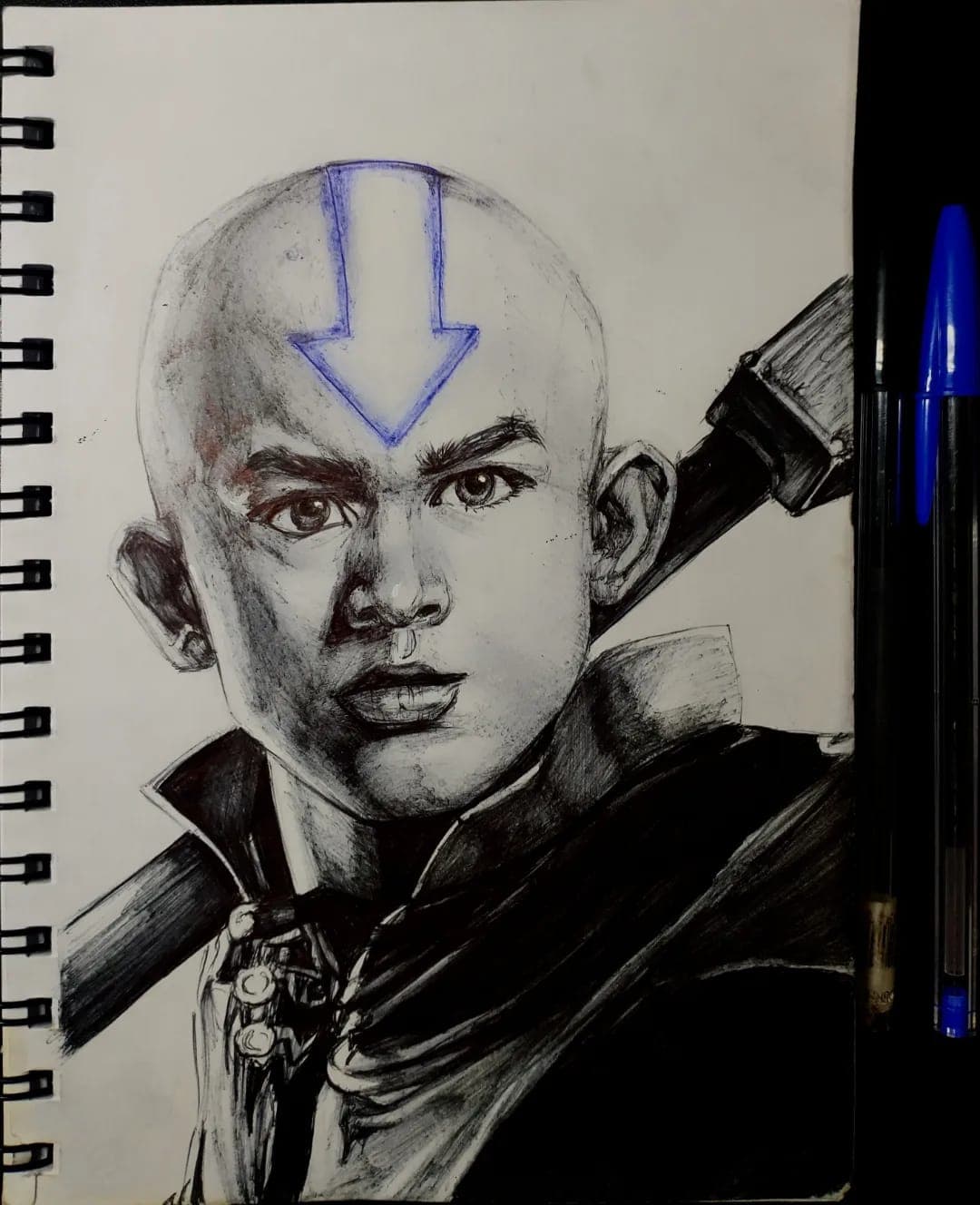 Desenho em caneta e digital de Ang (Avatar)