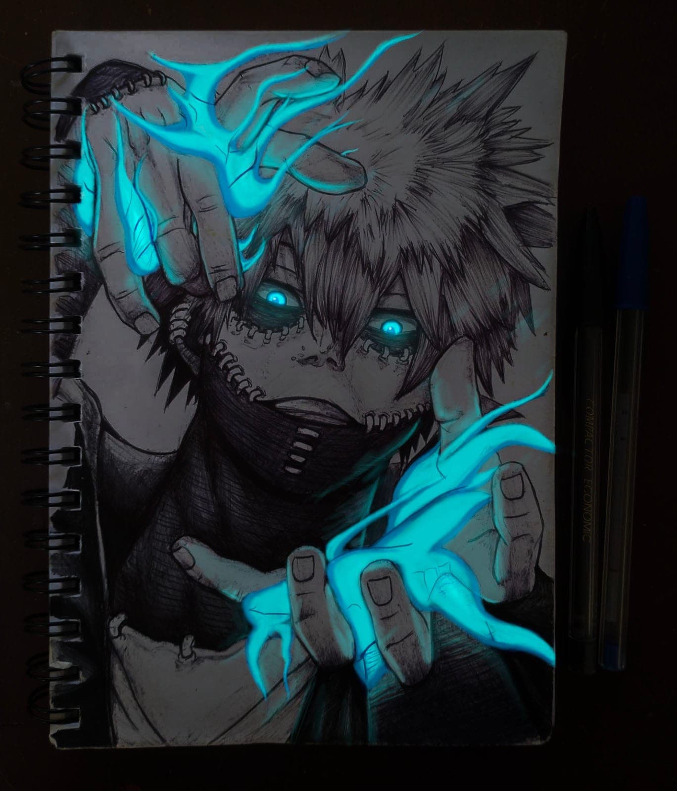 Desenho em caneta e digital de Dabi (Boku no Hero)