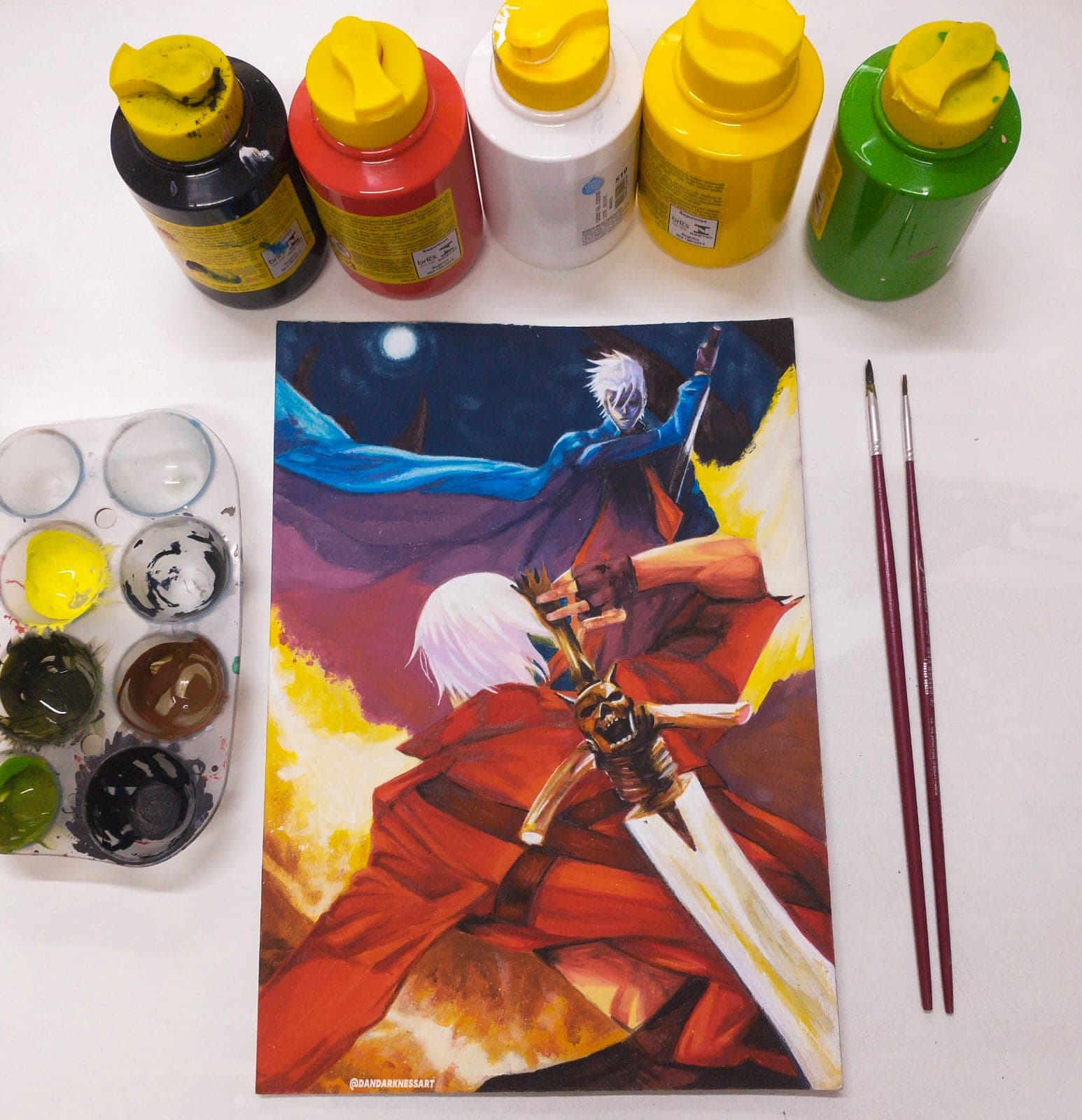 Pintura em tinta guache de Dante