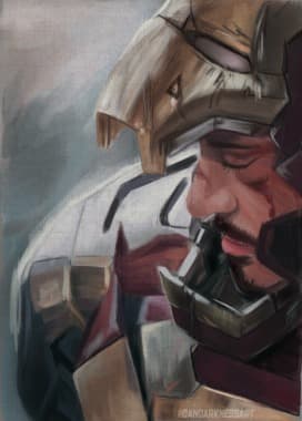 Desenho digital do Homem de Ferro (Marvel)